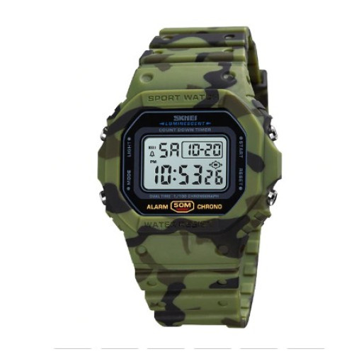 Чоловічий тактичний годинник Skmei 1628CMGN Camo Green водонепроникний