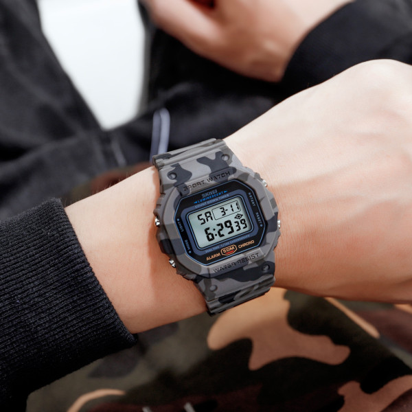 Тактичний чоловічий годинник Skmei 1628CMGY Camo gray водонепроникний 5 ATM