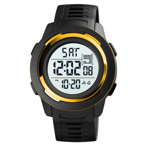 Мужские электронные часы Skmei 1731GDWT Gold-White с водозащитой 5 ATM