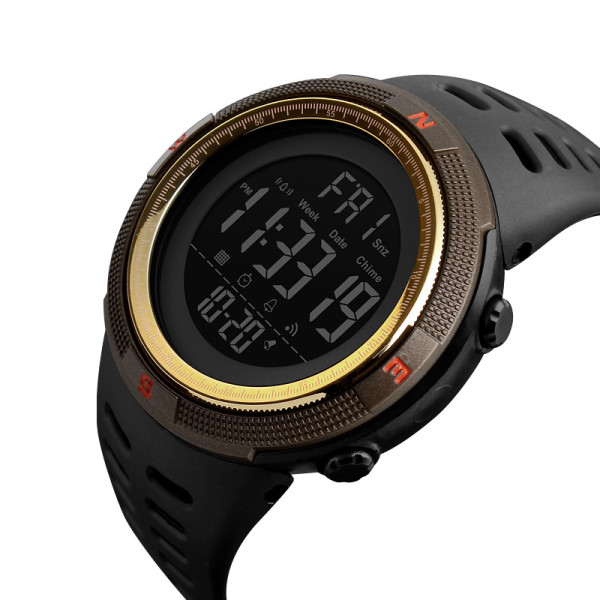 Мужские электронные часы Skmei 1251GD Gold с водозащитой 5 ATM