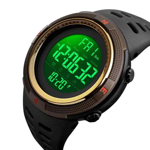 Мужские электронные часы Skmei 1251GD Gold с водозащитой 5 ATM
