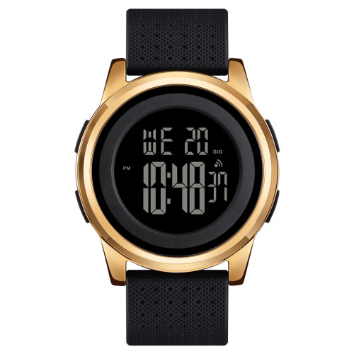 Мужские электронные часы Skmei 1502GD Gold с подсветкой