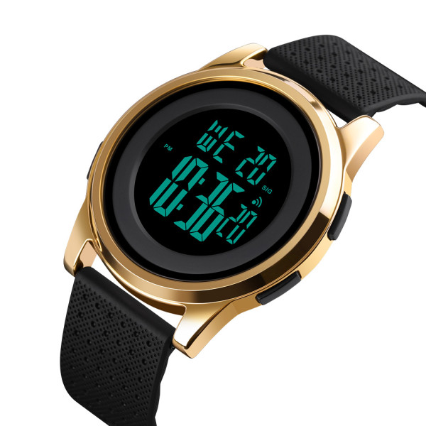 Мужские электронные часы Skmei 1502GD Gold с подсветкой