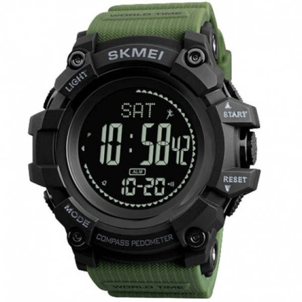 Мужские тактические часы Skmei 1356AG с компасом Army Green