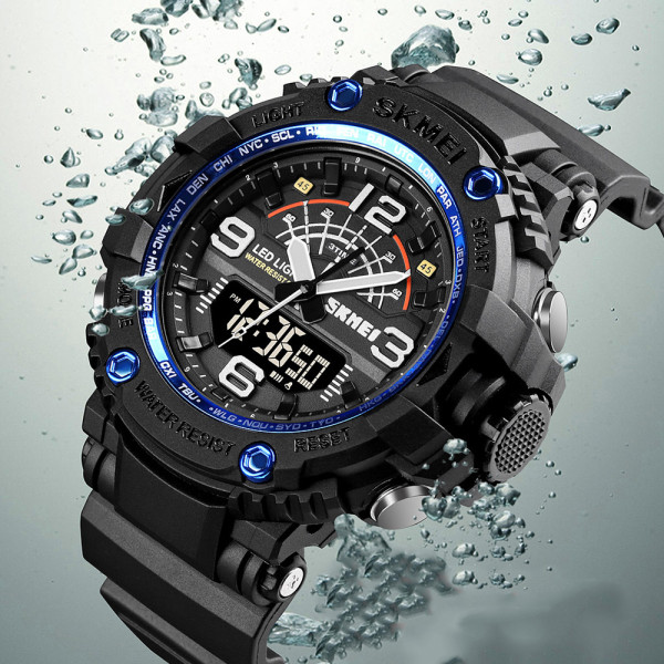 Мужские спортивные часы Skmei 1617BU blue с водозащитой 5 ATM