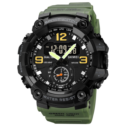 Тактичний чоловічий годинник Skmei 1965AG army green 5 ATM