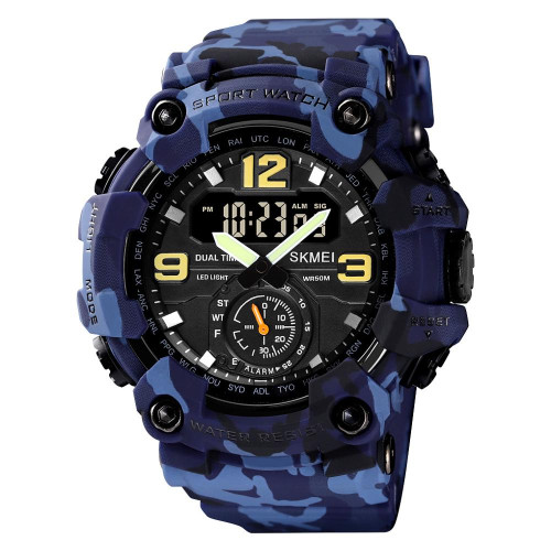 Мужские тактические часы Skmei 1965CMBU Camo Blue 5 ATM