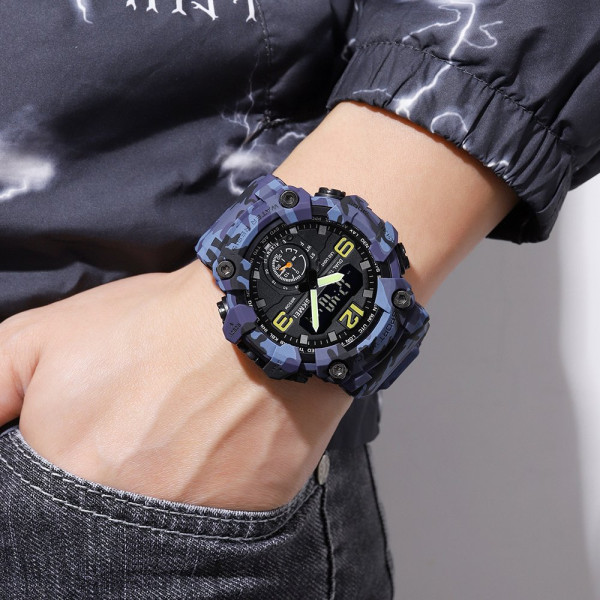 Мужские тактические часы Skmei 1965CMBU Camo Blue 5 ATM