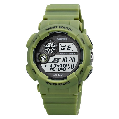 Чоловічий тактичний годинник Skmei 1718AG Army Green водонепроникний зелений
