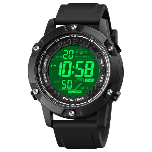 Мужские тактические часы Skmei 1762BK All Black с водозащитой 10 ATM