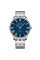 Мужские кварцевые часы Curren 8422 Silver-Blue со стальным браслетом