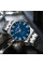 Мужские кварцевые часы Curren 8422 Silver-Blue со стальным браслетом