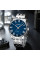Мужские кварцевые часы Curren 8422 Silver-Blue со стальным браслетом