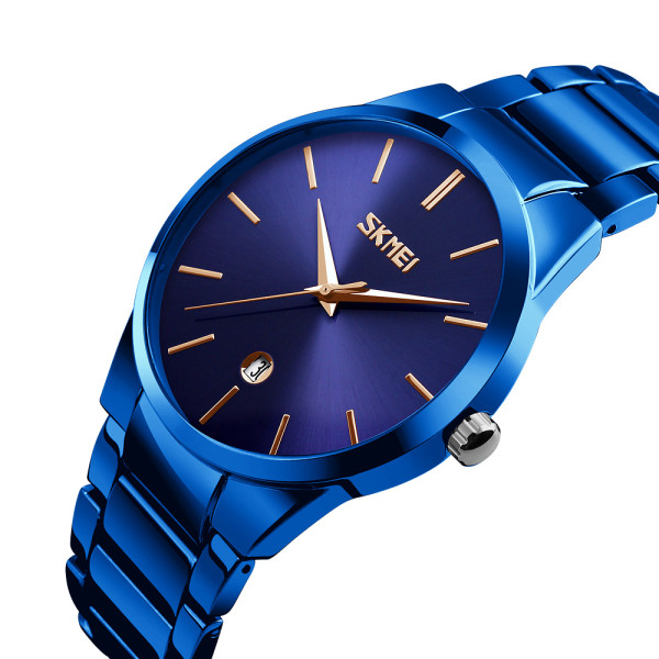 Чоловічий кварцовий годинник Skmei 9140BU Blue з металевим браслетом