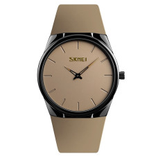 Годинник наручний чоловічий Skmei 1601SAT Brown кварцовий з коричневим ремінцем