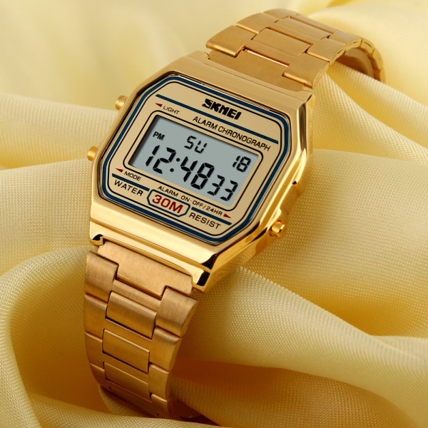 Наручний годинник Skmei 1123GD Gold електронний золотистий