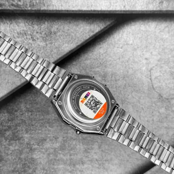 Електронний годинник Skmei 1123SI Silver сріблястий із металевим браслетом