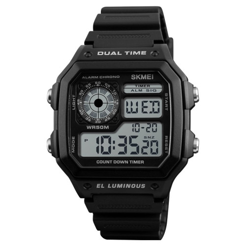 Тактические мужские часы Skmei 1299BK Black с водозащитой 5 ATM