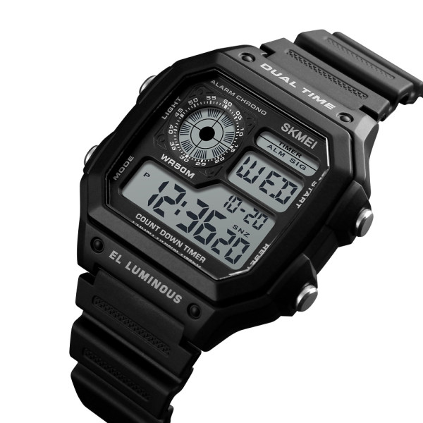 Тактические мужские часы Skmei 1299BK Black с водозащитой 5 ATM