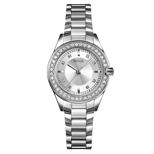 Женские классические часы Skmei 1534SI Silver металлические серебристые