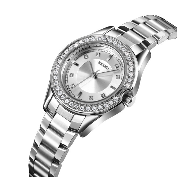 Женские классические часы Skmei 1534SI Silver металлические серебристые