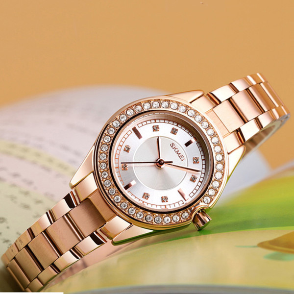 Жіночий годинник Skmei 1534GD Gold кварцовий золотистий з мінеральним склом