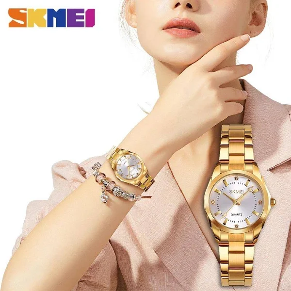 Жіночий класичний годинник Skmei 1620GD Gold золотистого кольору