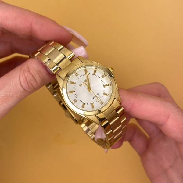 Жіночий класичний годинник Skmei 1620GD Gold золотистого кольору