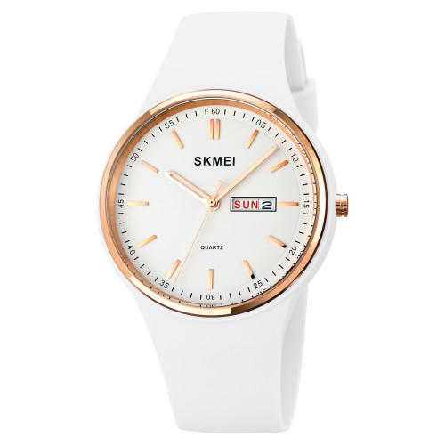 Женские часы Skmei 1747WT White с белым силиконовым корешком
