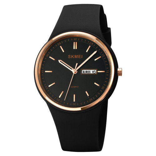 Женские часы Skmei 1747BK Black кварцевые с силиконовым корешком