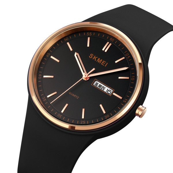 Жіночий годинник Skmei 1747BK Black кварцовий з силіконовим ремінцем