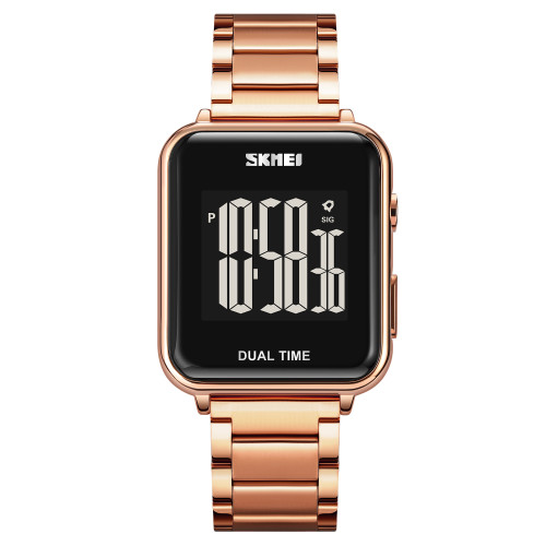 Мужские электронные часы Skmei 1852RG Rose Gold с металлическим браслетом