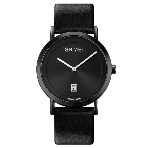 Жіночий годинник Skmei 1907BKBK Black-Black шкіряний ремінець