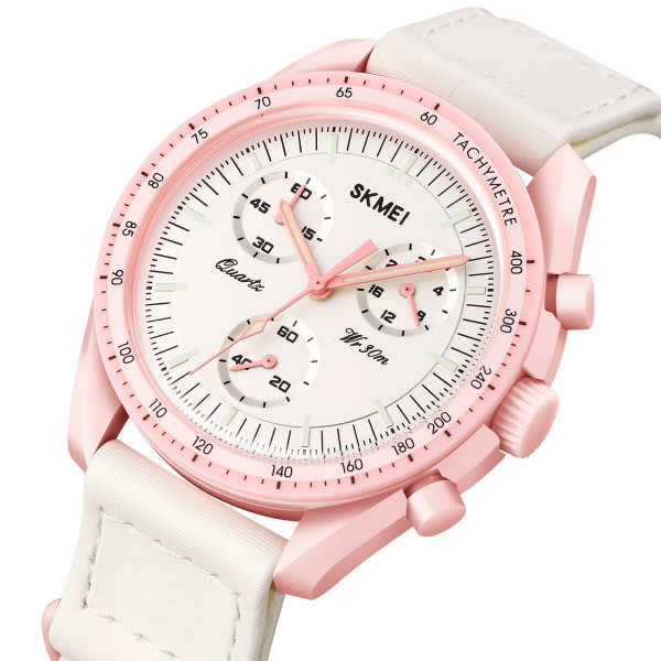 Женские кварцевые часы Skmei 1982PK Pink с хронографом