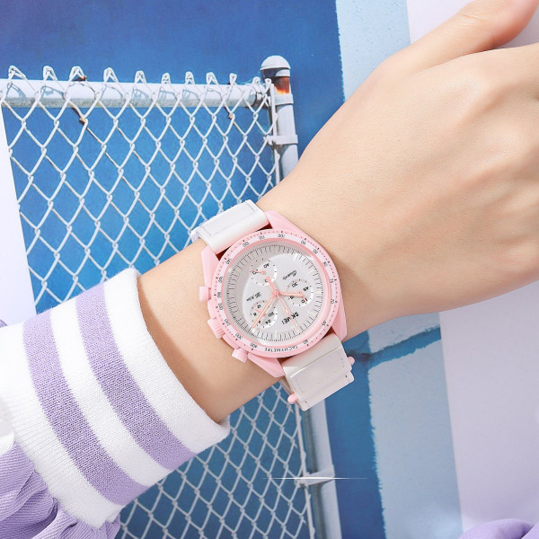 Женские кварцевые часы Skmei 1982PK Pink с хронографом