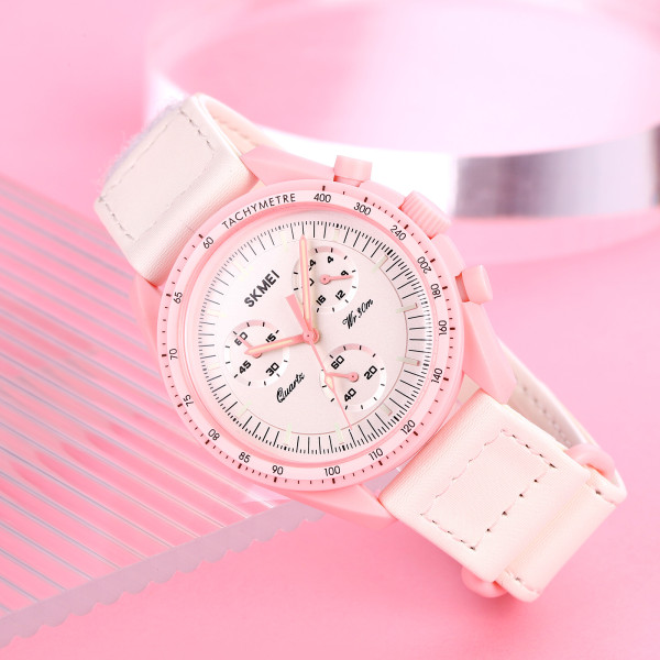 Женские кварцевые часы Skmei 1982PK Pink с хронографом
