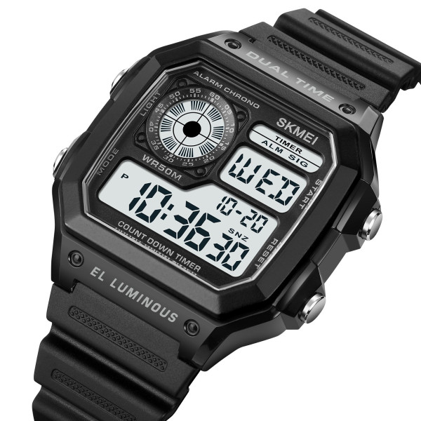 Тактические электронные часы Skmei 1998BK Black с водозащитой 5 ATM