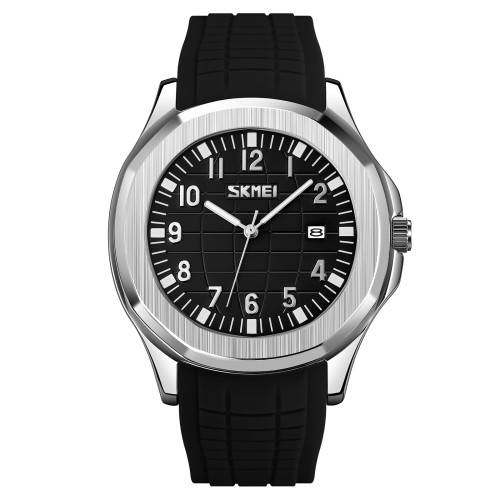 Мужские кварцевые часы Skmei 9286BKBK с силиконовым корешком Black-Black
