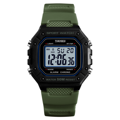 Мужские тактические часы Skmei 1496AG Army Green 5 ATM водонепроницаемые