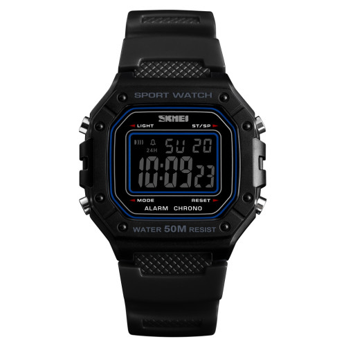 Чоловічий тактичний годинник Skmei 1496BKBK Black-Black з водозахистом 5 ATM