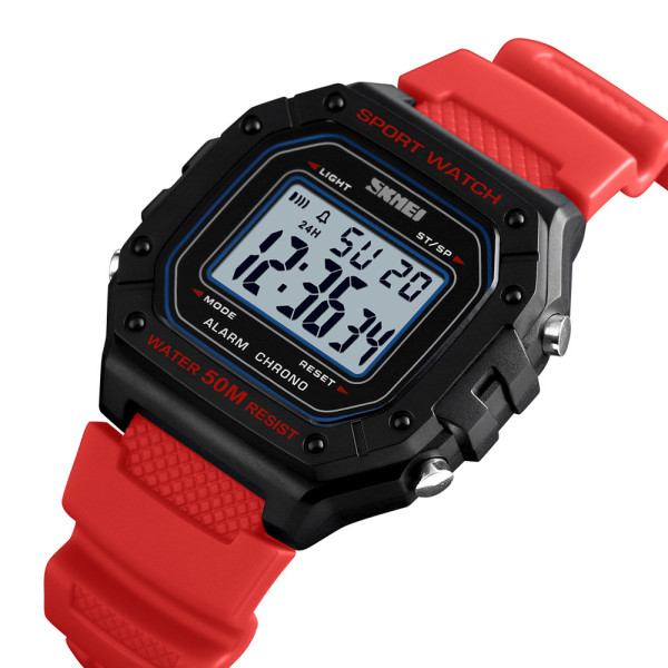 Мужские электронные спортивные часы Skmei 1496RD Red с водозащитой 5 ATM