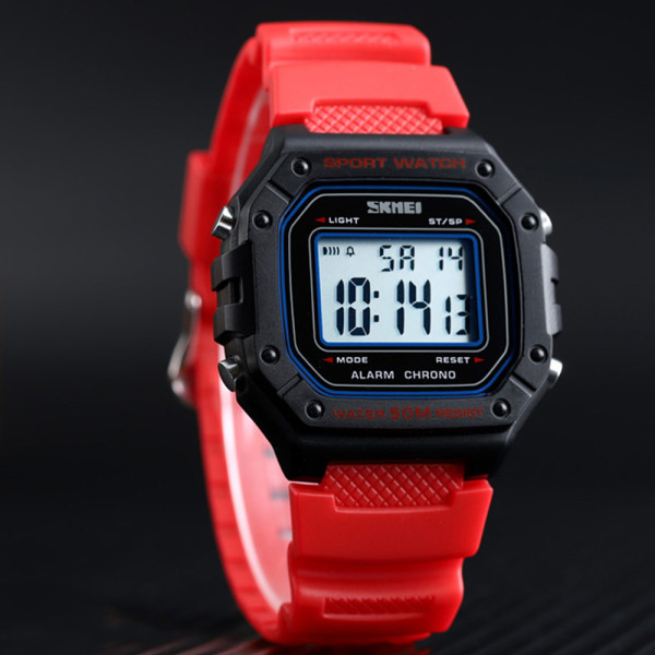 Мужские электронные спортивные часы Skmei 1496RD Red с водозащитой 5 ATM