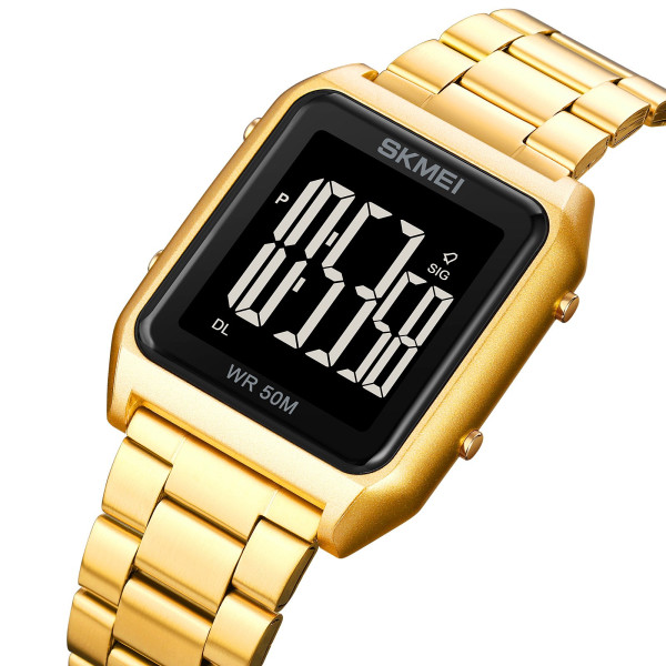 Часы Skmei 1879GD Gold электронные металлические золотистые