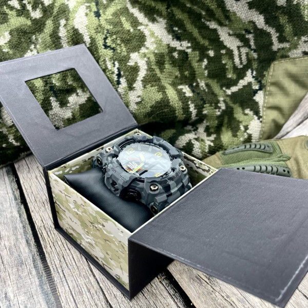 Аксесуари для годинників Подарункова картонна коробочка для годинників чорна-камуфляж