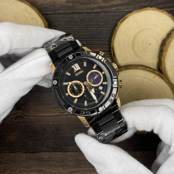 Мужские кварцевые часы Skmei 9235RG Rose Gold с хронографом