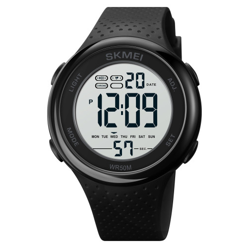 Тактические мужские часы Skmei 1856BKWT Black-White электронные водозащищенные