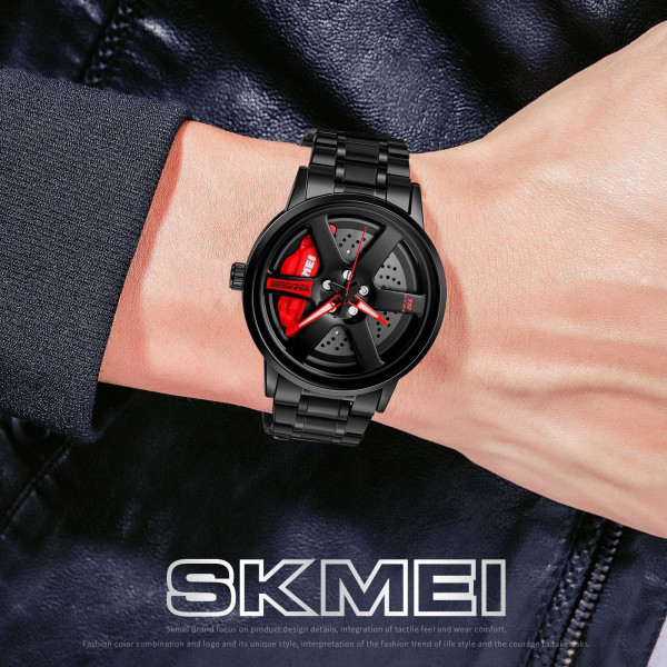 Мужские кварцевые часы Skmei 1787RD Red с металлическим браслетом