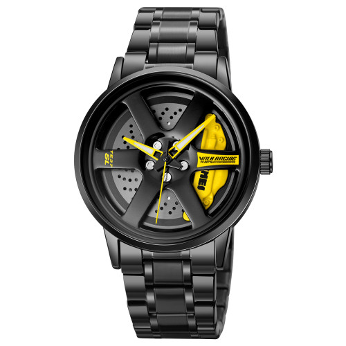 Мужские часы Skmei 1787YL Yellow с металлическим браслетом и люминесценцией