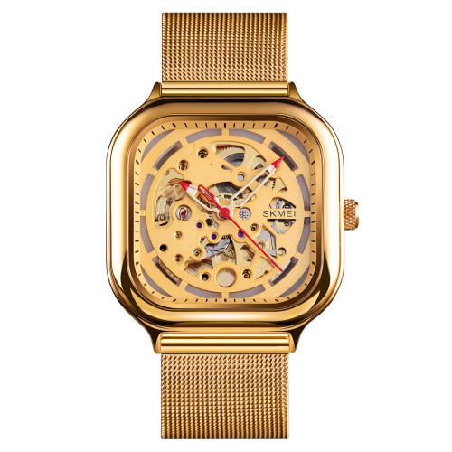 Чоловічий механічний годинник Skmei 9184GD Gold з автопідзаводом