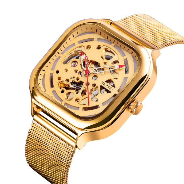 Чоловічий механічний годинник Skmei 9184GD Gold з автопідзаводом